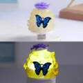 Kristal gravel USB nachtlampje met paarse bloem en blauwe vlinder decoratieve sfeerlamp SKU - Citrien - Bloem Vlinder Willekeurige Kleur