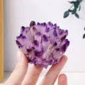 Natürlicher Amethyst Kristall Cluster Lila Weiß Mineral Stein Proben Deko Variante - 200-300g (Mit Sockel) / Hellvioletter Kristall (Feine Zähne)