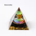Orgonit Kristall Pyramide Harz Edelstein Kugel Chakra Energie Heim Auto Deko Ornament - Tigerauge Kugel Und Obsidian Sieben Chakra Stil (BALL002)