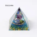 Orgonit Kristall Pyramide blaue Harz Edelstein Kugel Haus Auto Dekoration BALL006 - Purpurkugel Glas Und Blauer Kies Stil (BALL006)