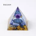 Orgonit Pyramide Kristall Stein Harz Energie Generator Heim Dekoration Meditations Pyramide - Lapislazuli-Kies und lila Kugel Stil (BALL019)