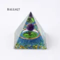 Kristall Orgonit Pyramide Harz Lebensbaum Amethyst Kugel Heimdekoration Ornament - Blauer Kies Lebensbaum und Amethystkugel Stil (BALL027)
