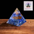 Orgonit Pyramide Epoxidharz Lapislazuli Heilstein Energiemotiv Deko Auto Feng Shui Geschenk - Lapislazuli und Rosa Kristallbaum Stil / 8cm Pyramide