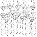 Silberne Diamant Spiralen Hängende Dekorationen für Hochzeitsfeier Decke Details. - 30er Pack / Silber