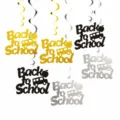 Set de decoraciones de remolino colgantes de regreso a clases, fiesta escolar. - 6 unidades
