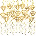 Goldene Diamant Spirale Hängende Dekoration für Hochzeit Party Decke Raum Dekoration Set - 30er Pack / Gold