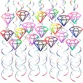 Holographic diamond spiral hanging swirls ceiling decorations for wedding party room decor - 30 Pieces/Pack / Laser