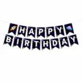 Space theme birthday banner with rocket and UFO designs, perfect for kids party decorations. - Astronaut Banners - Style A