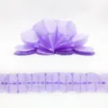 Detail view of purple paper flower garland, lightweight tissue paper for party wedding decor. - Light Purple