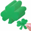 St Patrick Day clover cutout green foam shamrock Irish party decoration photo prop DIY craft - 24 Pieces