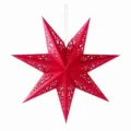 Red paper star lantern hanging decoration for Christmas party and holiday home decor. - Red