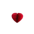 Vue de détail de la décoration suspendue cœur en papier alvéolé rouge pour fête. - A01-08 Forme cœur 10*11 cm - rouge