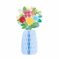 Easter party paper honeycomb vase floral centerpiece decoration for spring and summer tables. - Light Blue