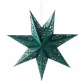 Green origami star lantern 7-pointed paper lampshade for Christmas party hanging decor - Green