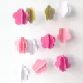 3D paper flower hanging decorations for kindergarten birthday party background decor - Pink Flowers (3m)
