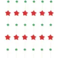 Christmas star paper garland string glitter red green hanging party decoration backdrop - Small Green Stars & Big Red Stars