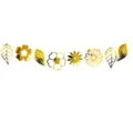 Gold metallic flower leaf garland hanging banner for wedding birthday party decor - Gold