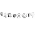 Silver metallic hollow flower and leaf garland variant, stylish party hanging decor. - Silver