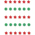 Christmas glitter star and circle paper garland hanging decoration for party tree display. - Red Big Stars & Green Big Circles