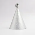 Silver Glitter Party Hat with Sequin Ball Cone Birthday Cap for Kids Adults Celebration - Silver Glitter Birthday Hat with Silver Ball