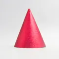 Red glitter cone party hat for kids and adults birthday celebrations and festive decorations - Red Glitter Birthday Hat