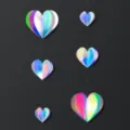 Guirlande suspendue en forme de coeur iridescent 3D pour decoration de fete de mariage - Arc-en-ciel