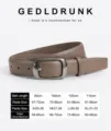 Women's genuine leather belt minimalist fashion casual pants belt with metal pin buckle - Grey with Gunmetal Buckle