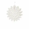 Detailed view of the 40cm white paper snowflake lantern hanging decoration for parties. - 16 Inch Snowflake Lampshade Pendant
