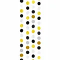 Hanging circle paper garland decoration for graduation party birthday black gold 4m - 4 Meters