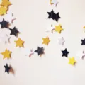 Black gold white paper star garland 4m hanging banner for party graduation decoration - Graduation Paper Garland Style B - Black, White & Gold