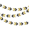 Black White Gold Glitter Chevron Party Garland Banners Hanging Decorations for Celebrations - Graduation Dart Paper Garland - 3m