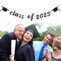 Graduation party banner decoration black glitter class of 2023 garland hanging sign backdrop - Class of 2023 Garland