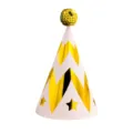 Gold foil zigzag party hat with sequin top for kids birthday celebration and event decor - Pink Wave Star (Sequin Ball)