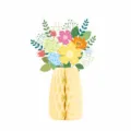 Easter party paper honeycomb vase centerpiece spring summer home table decoration flower bouquet - Light Yellow