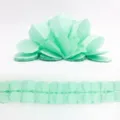 Light green clover paper garland 3.8m, perfect for party and wedding background decor. - Teal Blue