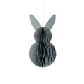 Ornement suspendu en papier gris en forme de lapin alvéolé pour fête et décoration. - A01-12 20 cm lapin gris