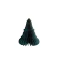 Décoration d'arbre de Noël en papier alvéolé vert foncé avec des bords dorés festifs. - A01-03 Sapin de Noël 15 cm - vert