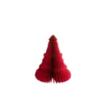Décoration d'arbre de Noël en papier alvéolé rouge avec paillettes dorées pour fête. - A01-03 Sapin de Noël 15 cm - rouge