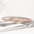 Genuine leather women thin belt casual dress trousers strap elegant minimalist design 100cm - Beige