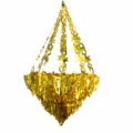 Gold foil star chandelier hanging ornament for Christmas party wedding room decor layout - Icicle Chandelier / 14" / Gold