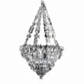 Silver party hanging chandelier decoration, shiny foil wedding and Christmas hanging pendant. - Icicle Chandelier / 14" / Silver