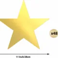 Golden star paper cut-outs 11 inch 28cm 48pcs set for birthday wedding party decoration props. - 48 Pieces/Pack / Gold