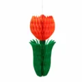 Easter tulip honeycomb ball hanging ornament spring summer flower party decoration paper craft - Orange