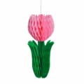 Easter pink tulip paper honeycomb ball hanging decoration for spring party home table decor - Pink