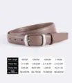 Women genuine leather belt casual versatile pin buckle stylish jeans belt size 100cm - Gray With Silver Buckle