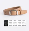 Women genuine leather belt fashionable casual pin buckle camel waist strap variant for jeans - Beige Webbing with Silver Buckle