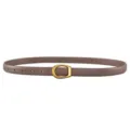 Einfacher Damen Ledergürtel mit goldener Schnalle stylisches Accessoire für Jeans Anzüge - Grau