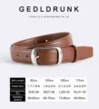 Women's genuine leather belt with classic pin buckle, minimalist design for jeans and trousers. - Caramel Silver Buckle