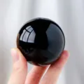 Natural black obsidian sphere crystal ball polished gemstone home decor ornament feng shui. - Obsidian Ball / 8cm (With Base)