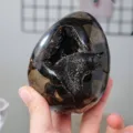 Natural septaria nodule dinosaur egg crystal geode specimen polished mineral decor ornament item - Septarian Dinosaur Egg Ornament / 150g Pack
